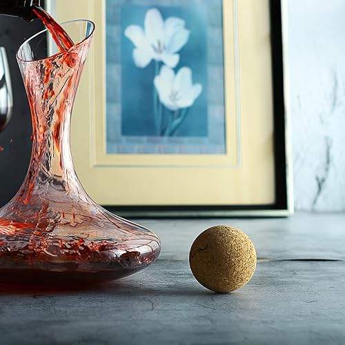 Miniatura 3 de Kingrol Paquete de 8 tapones de corcho para decantador de vino, 2.45 pulgadas2.441 in, tapón de bola de corcho para jarra de vidrio, bolas de