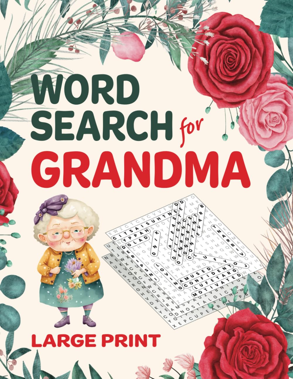 Word Search for Grandma: 100 Large Print Individually Themed Puzzles to Solve