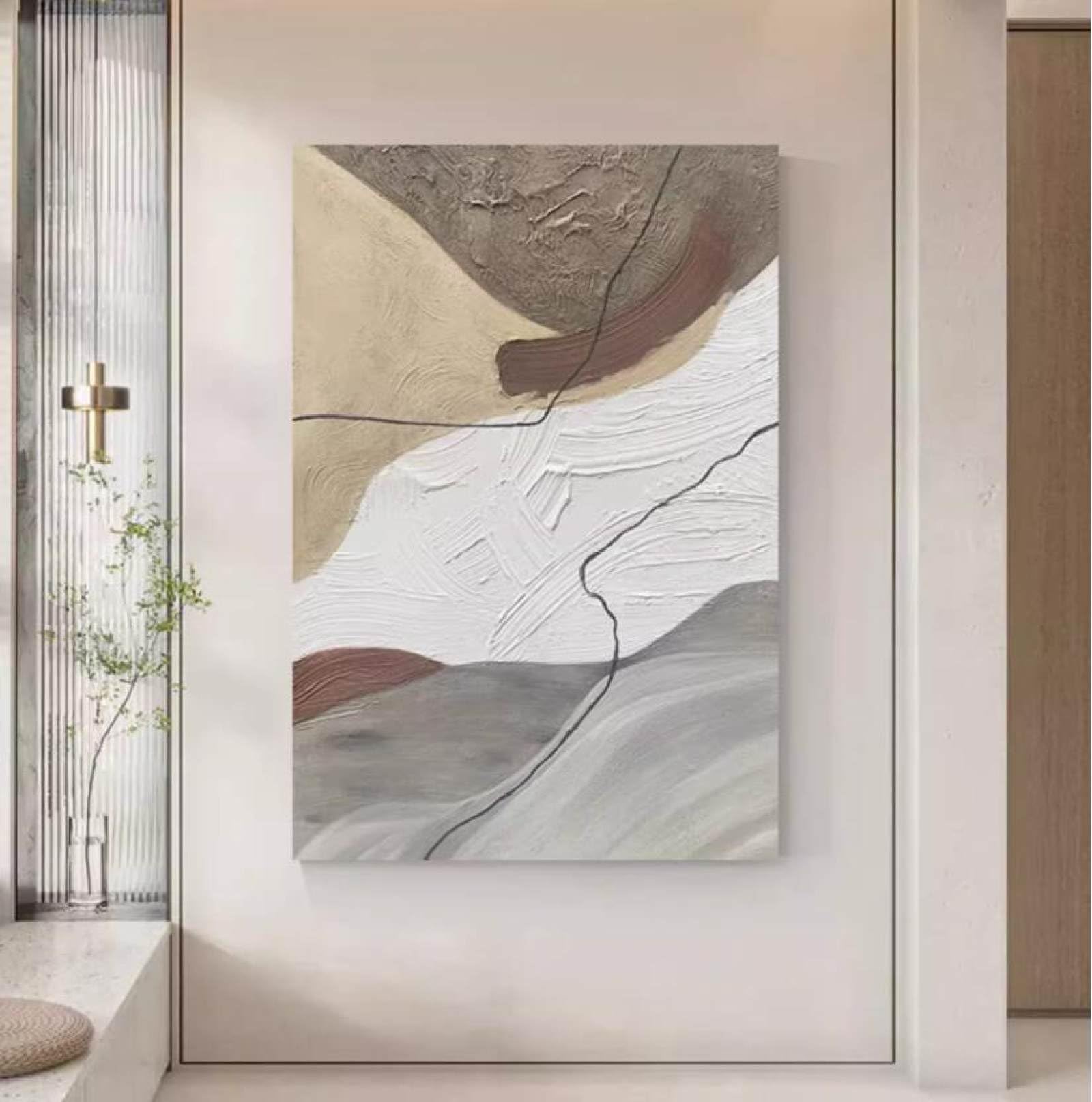 Peintures à l'huile sur toile modernes, grand format abstrait nuage brouillard mural