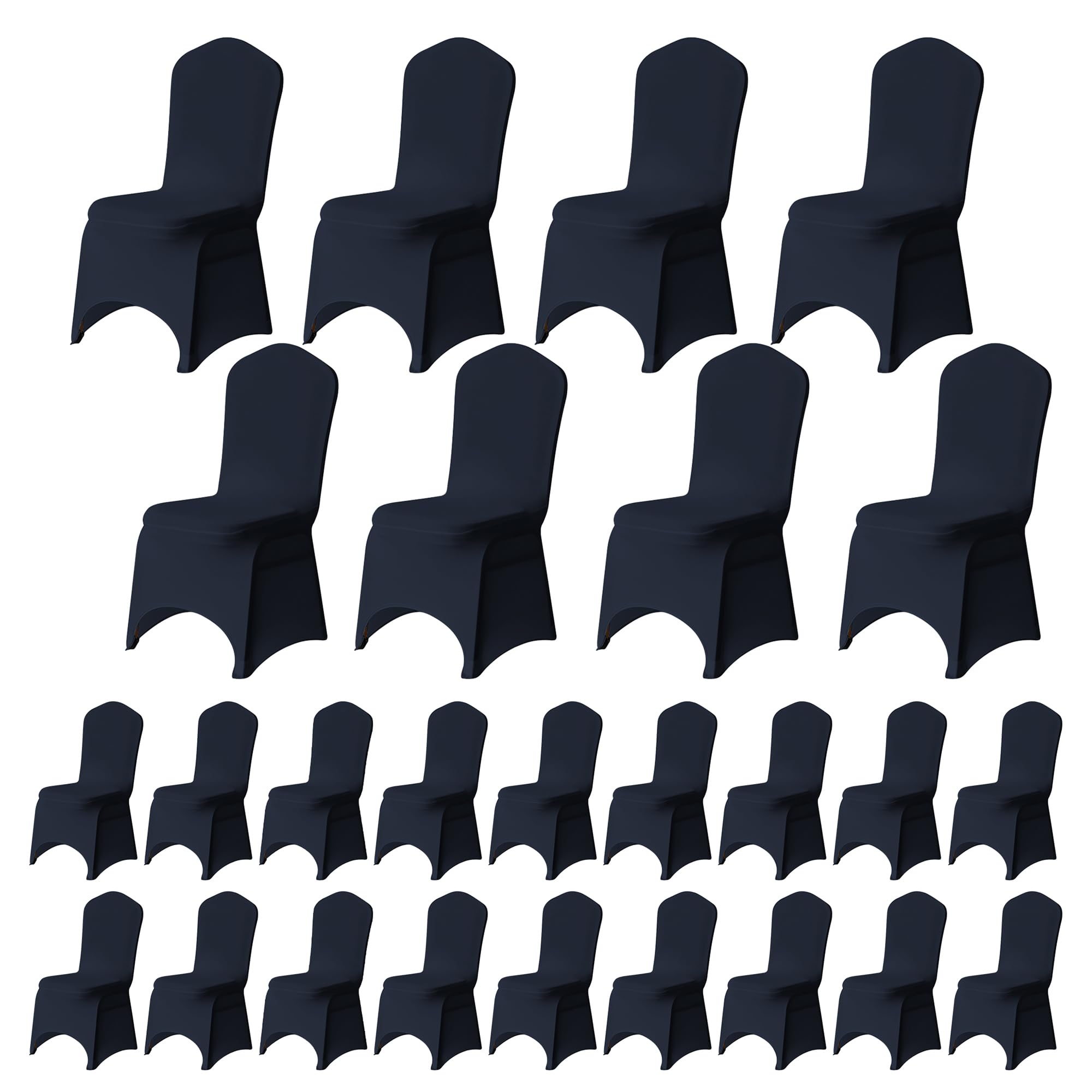 Trimming Shop Navy Blue Wedding Chair Covers Set of 100, Spandex Polyester Stretch Removable Washable Universal Slipcovers for Wedding Banquet, Dining Party & Events — image 1
