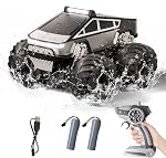 RC Voiture,Amphibious Remote Control Voiture Imperméable Monster Truck,4WD Tous les véhicules hors-route 2.4GHZ,1:18Hobby à échelle Monster Truck Toys,RC Rock Crawler pour les garçons filles Enfants Âge 6 7 8 9 10+(Bleu)