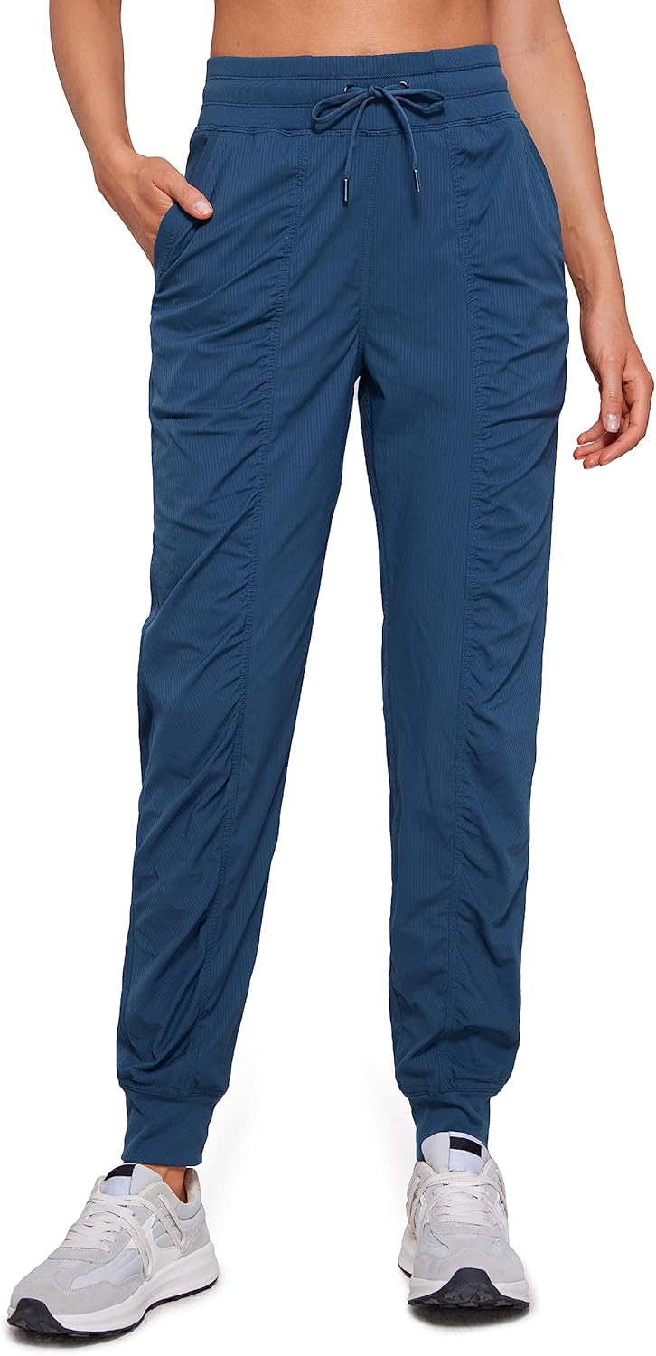 CRZ YOGA Lightweight Workout Joggers for Women, High Waisted Outdoor Running Casual Track Pants with Pockets