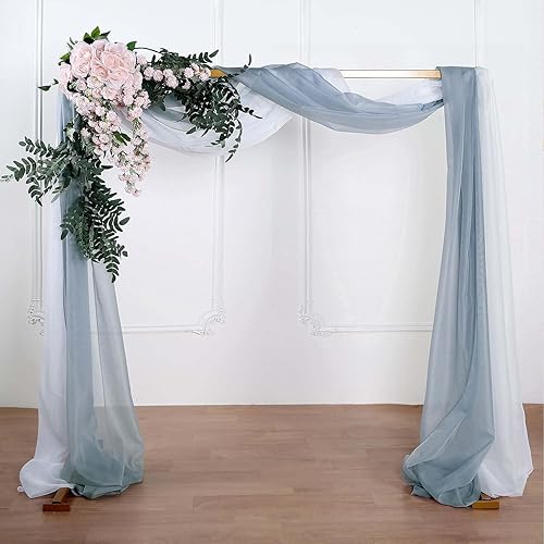 Efavormart 18ft Dusty Blue Sheer Organza Fabric Drapery, Serene Coastal Scarf Valance for Airy Backdrops and Minimalist Event Styling