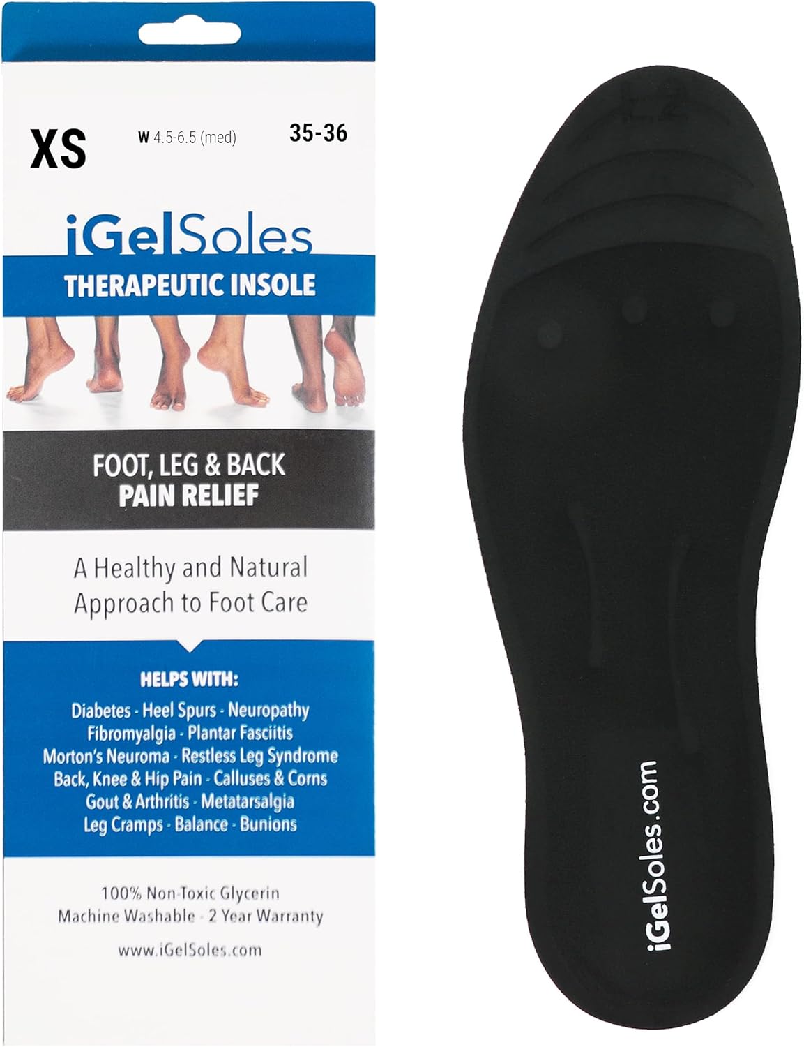 iGelSoles Shock Absorbing Gel Shoe Inserts, Arch Support