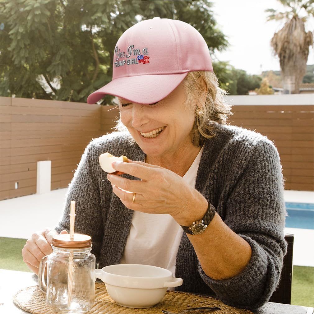 Baseball Caps for Men & Women Embroidered Yes I'm A Trump Girl Ladies & Men Baseball Hats Acrylic - Image 3