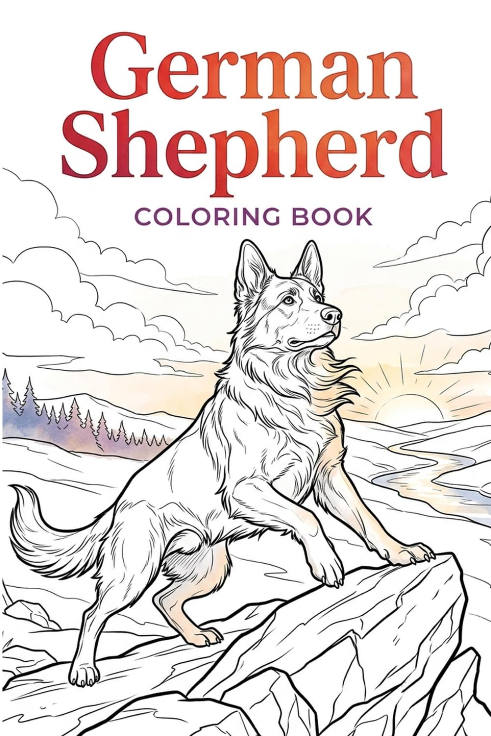German Shepherd coloring book: 25 Detailed Designs to Color, Relax, and Unwind