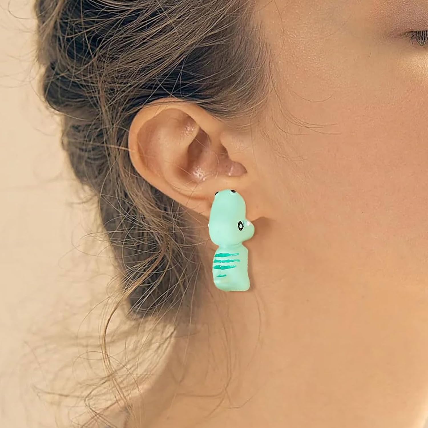 YANCHUN 6 Pairs Cute Animal Bite Earrings for Women 3D Clay Earrings Animal Cartoon Biting Ears Stud Earrings Jewelry Gifts - Image 7