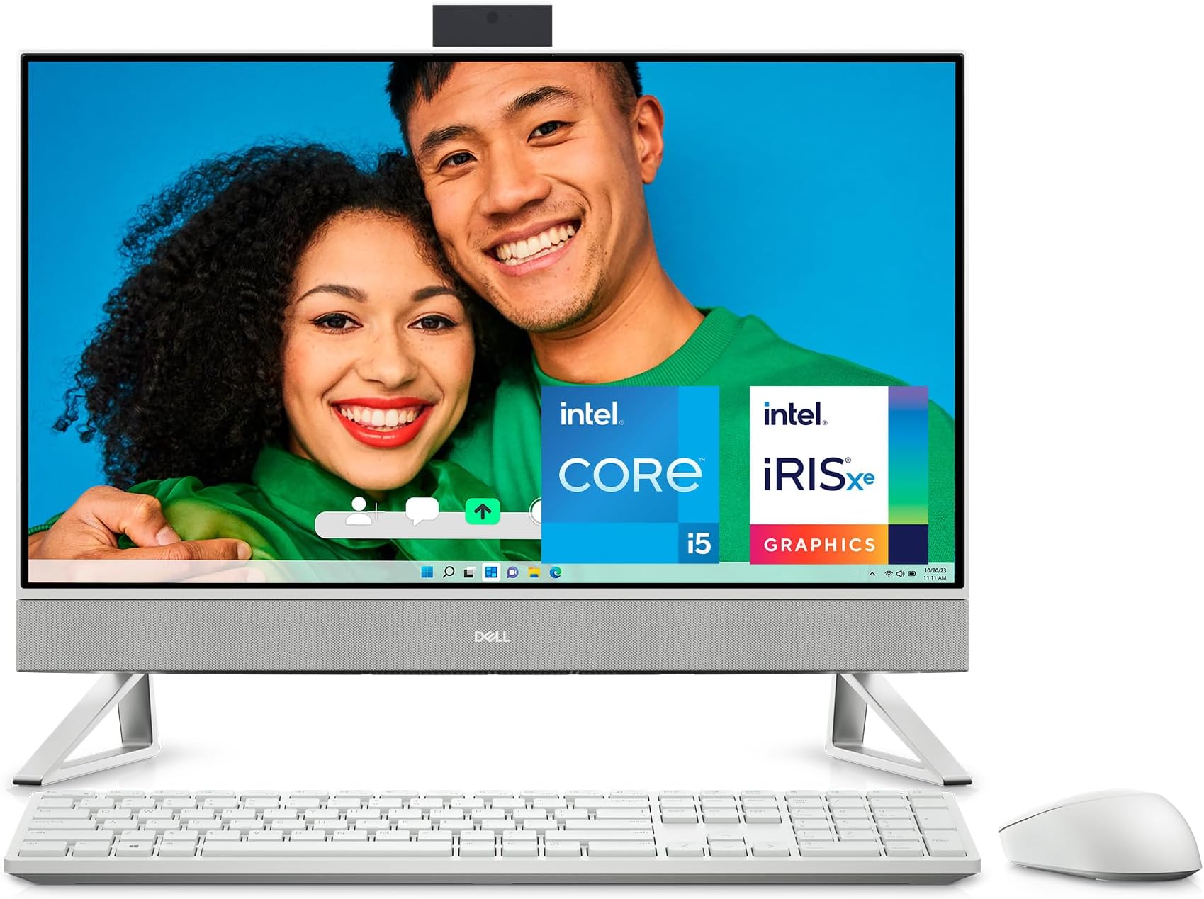 Inspiron 27 All-In-One Desktop 7730 PC 27" FHD Display, Intel Core i5-1334U, 16GB RAM, Iris Xe Graphics, 512GB SSD, Windows 11 Home, Pro Wireless Keyboard and Mouse, White
