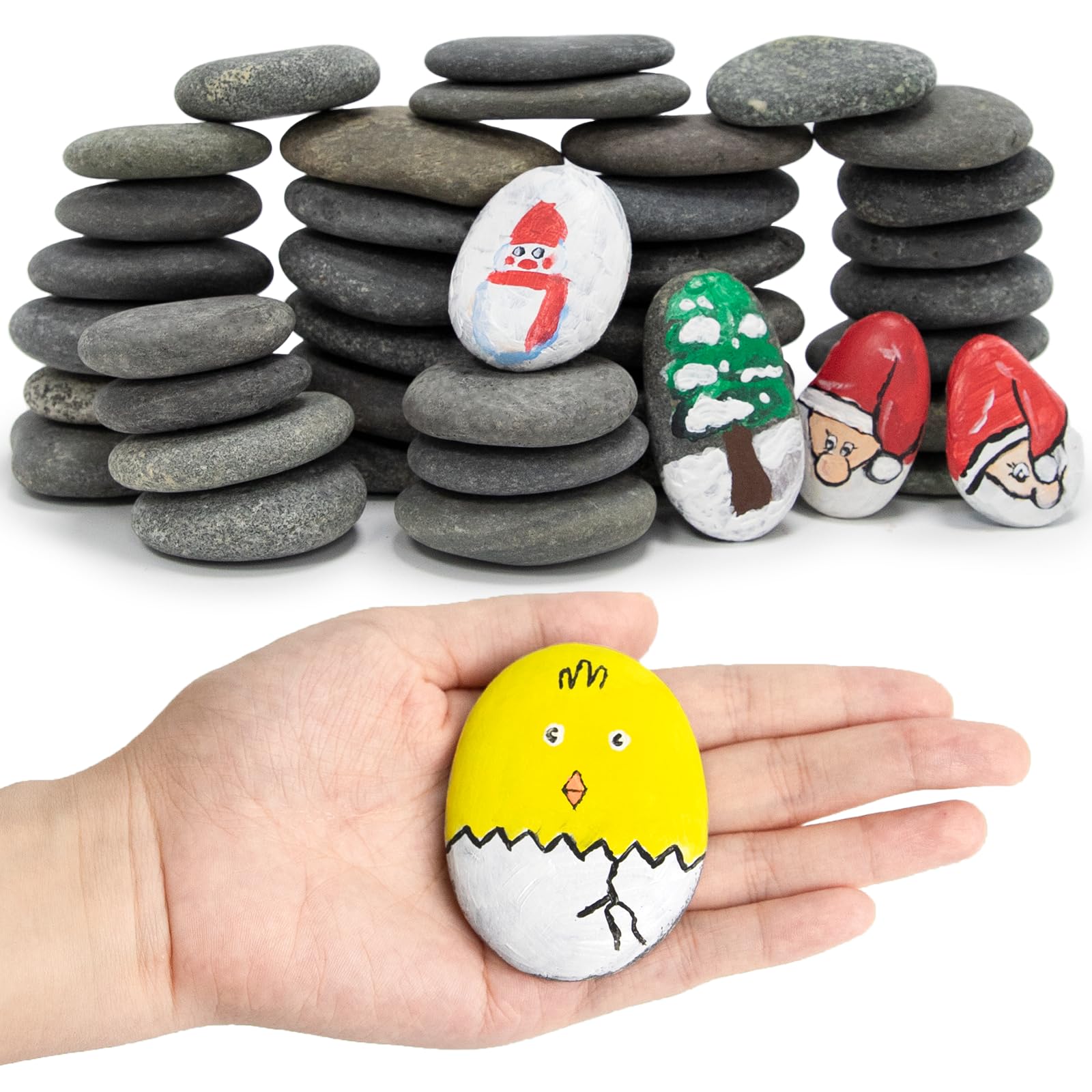 Auksay 40pcs Rocks for Painting