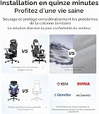 AutoFull G7 Chaise Gaming Chaise de Bureau Ergonomique avec Support Lombaire 3 Zones Dynamique, Appuie-Tête 4D, Accoudoirs 720°et Coque Design Haut de Gamme (Noir) - 5