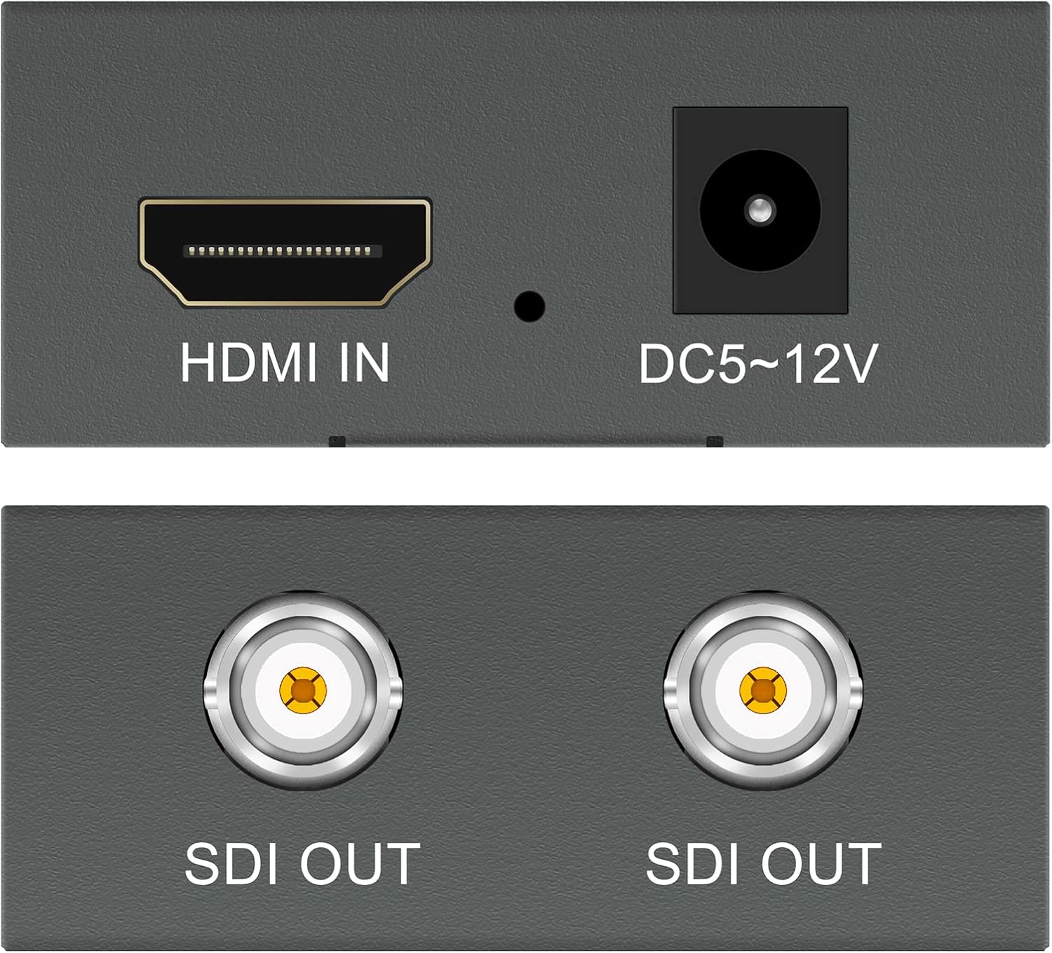 Wiistar HDMI to SDI Converter HDMI Input to SDI 2 Output Support SD/HD/3G-SDI 1080P FHD 1 in 2 Out for Camera HDTV