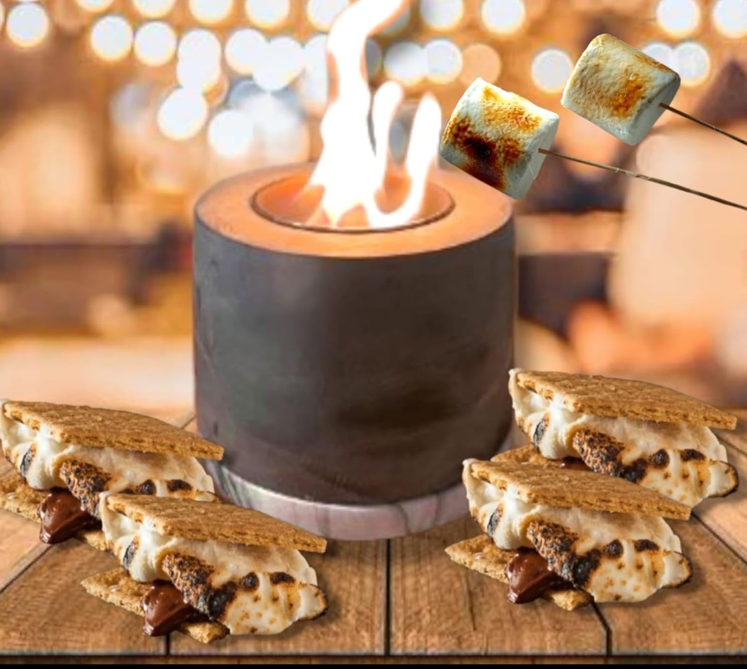 GLM,Tabletop Fire Pit, Indoor Smores Maker, Portable Fire