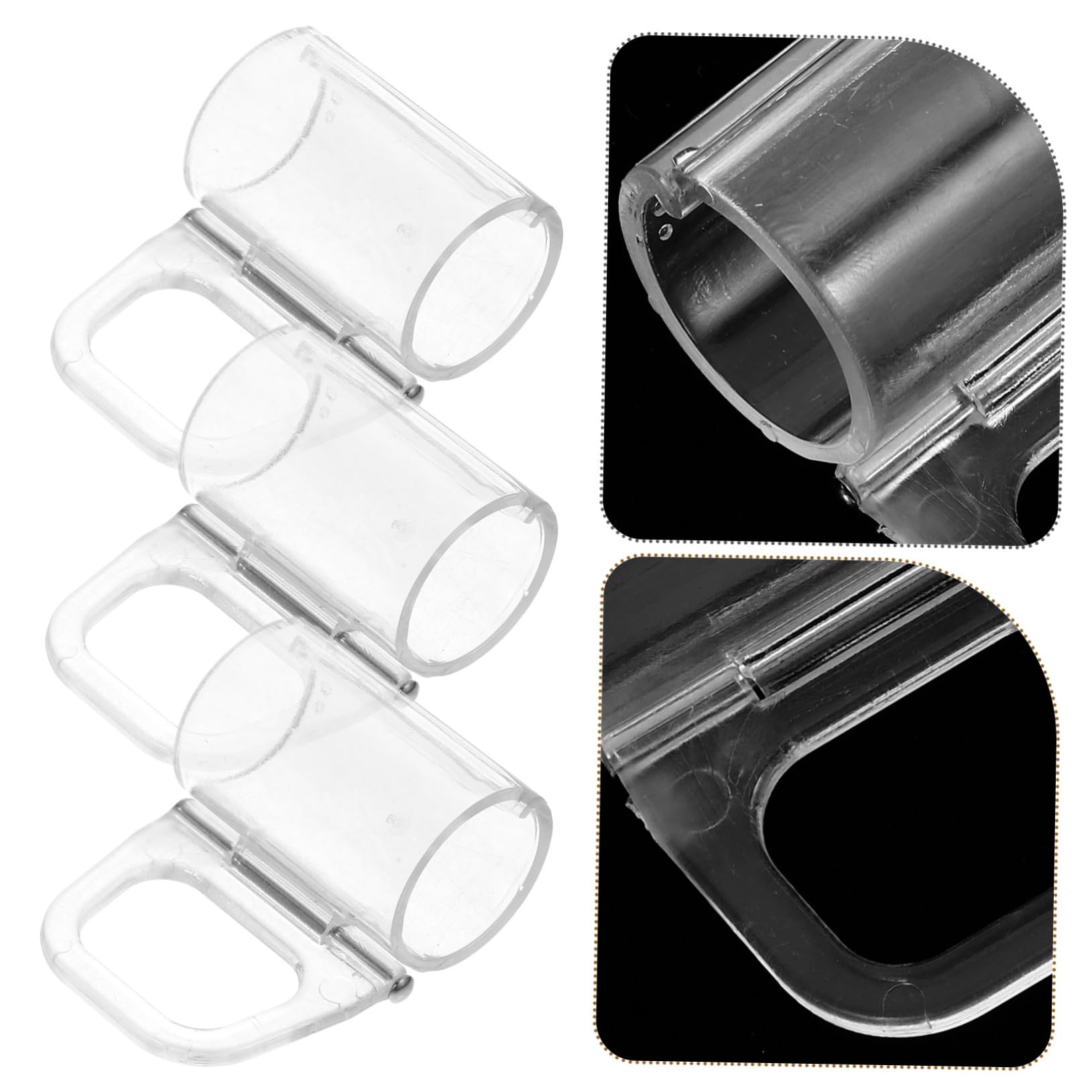 OUNONA 5 Sätze Handhaben Griffe Zieht Drinnen Dekorative Gardinenklammer Klare Valance -Clips Horizontale Blindklemme Cliphaken Rollo-Zug Blindklammern Vorhang Transparent Abs 6 Stück * 5