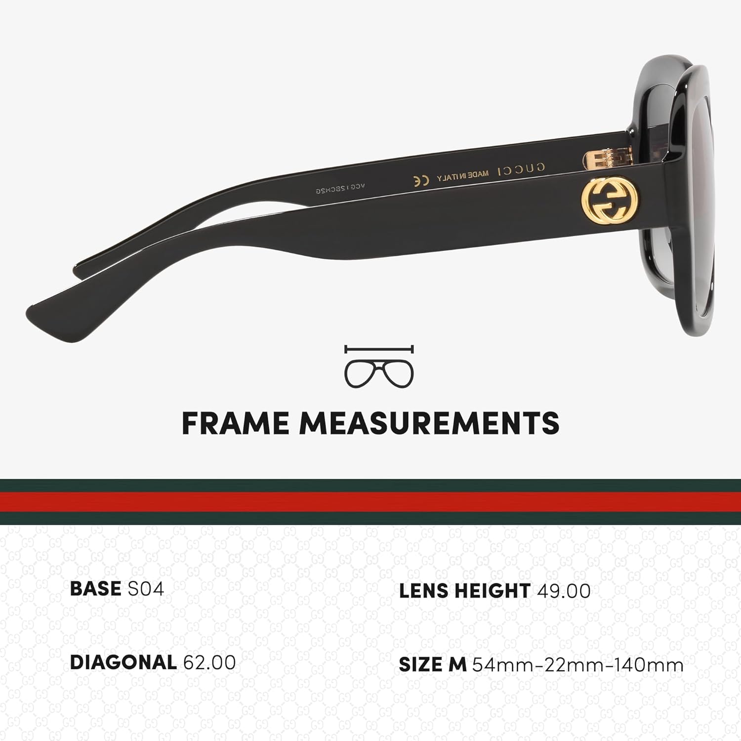 Gucci GG0036SN GG Interlocking Logo Woman Rectangular Shape Sunglasses wit Luxury Eyewear Kit - Image 4