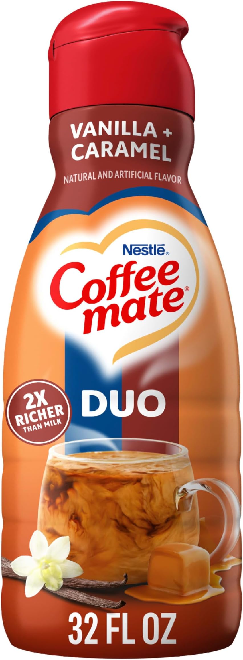 Coffee mate Vanilla Caramel Flavored Coffee Creamer, Non-Dairy, Gluten-Free, Liquid Creamer for Coffee, Cholesterol Free, 63 Servings