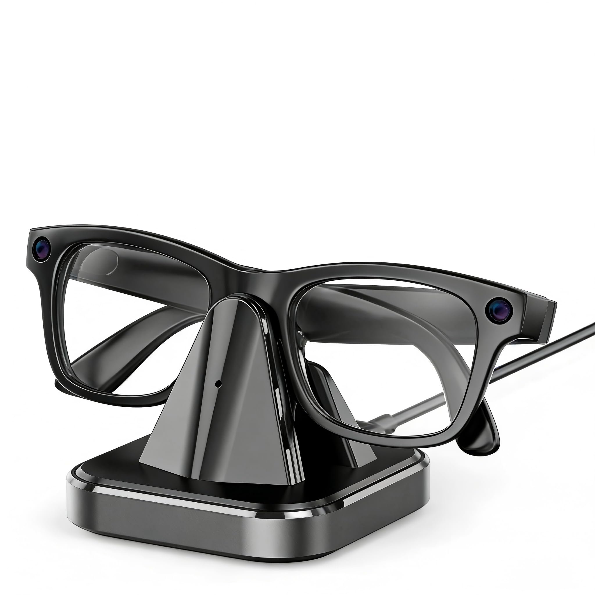 GEEKERA Tragbarer Ladeständer für Ray-Ban Meta Smart Glasses (Gen 1 & 2) – Wayfarer & Skyler, RayBan Meta Zubehör, Schwarz