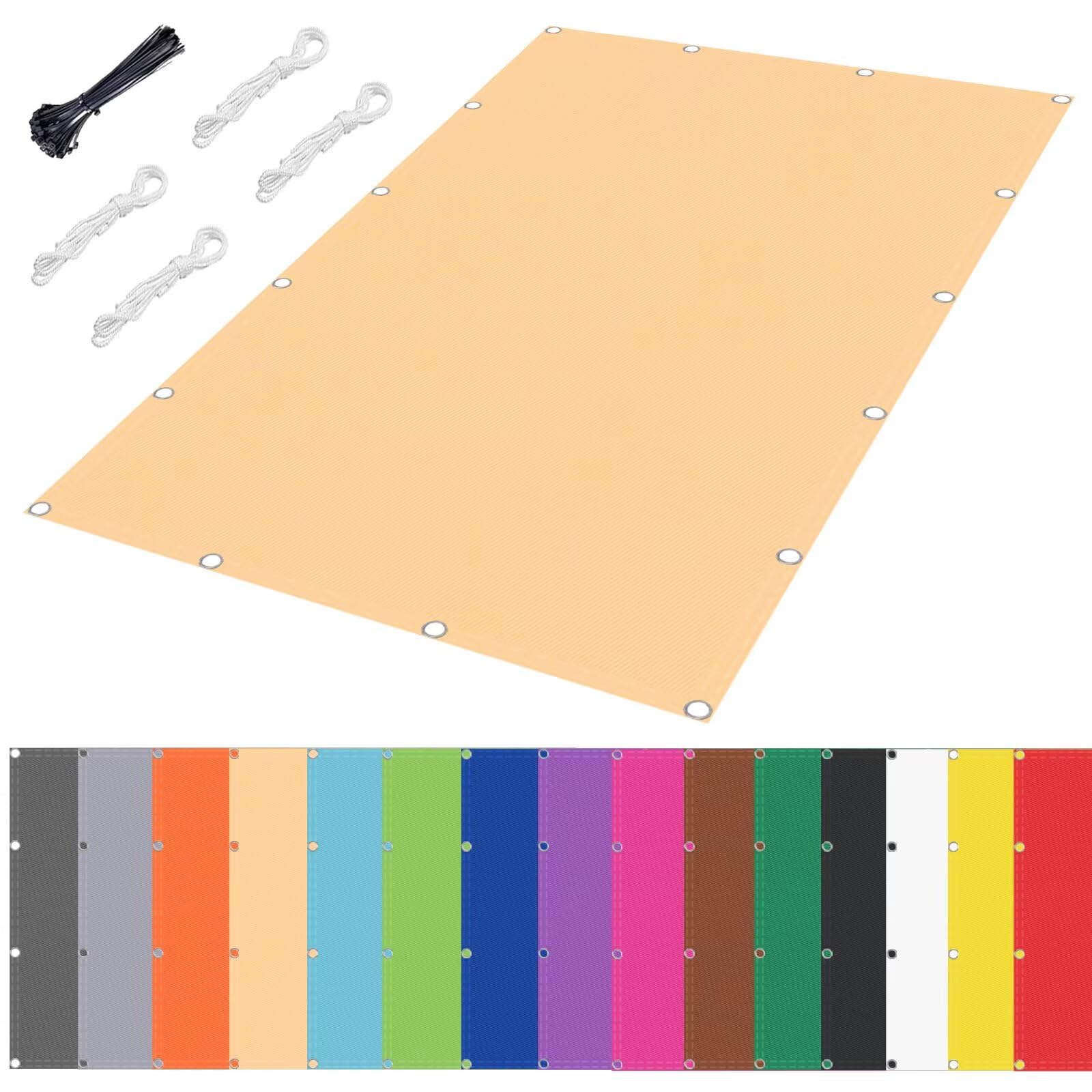 Voile d'ombrage rectangulaire imperméable beige 0,4 x 1 m