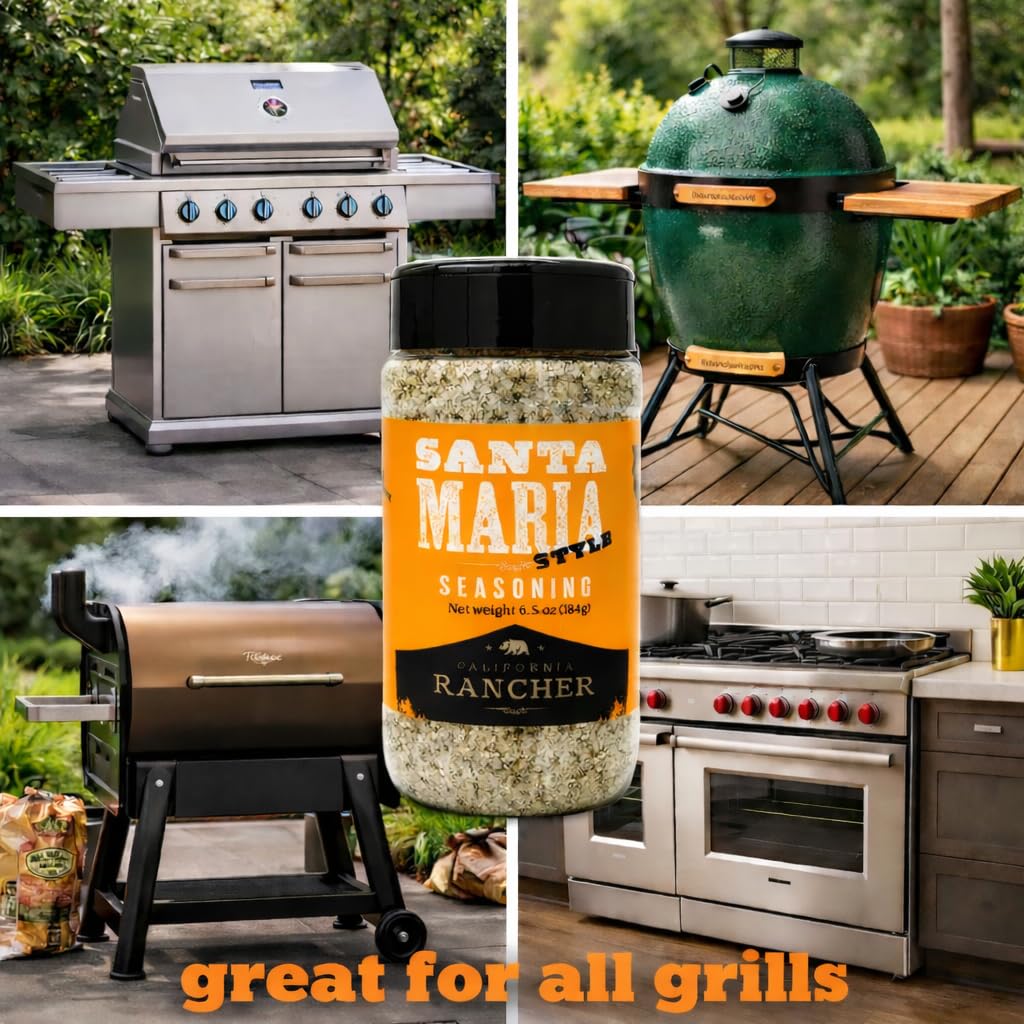 California Rancher | Santa Maria BBQ Seasoning | 6.5 Ounce, Salt Pepper Garlic Herb Blend | Coarse Texture, All-Purpose Rub, No MSG | Santa Maria Flavor for Steak, Chicken, Pork, Veggies - Image 5