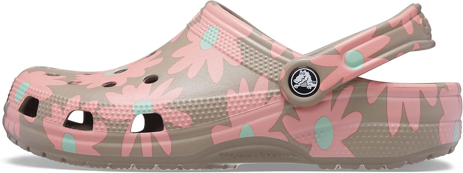 Crocs Unisex-Adult Classic Seasonal Print Clogs, Mushroom/Multi, 13 Men/15 Women