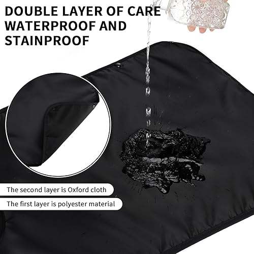Miniatura 4 de Baberos elásticos de doble capa para adultos con atrapador de migas, impermeable, lavable, protector de ropa, baberos para adultos para comer