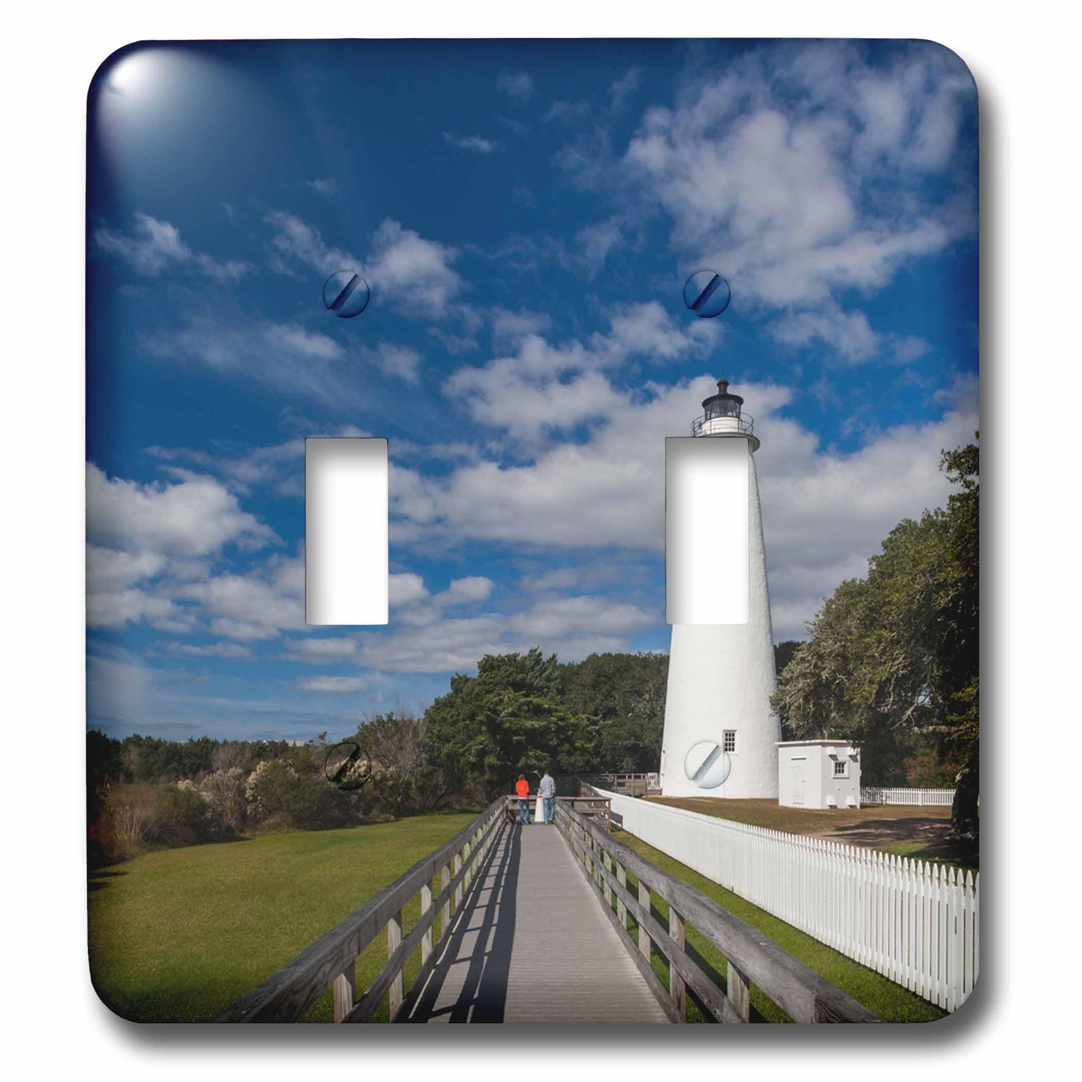 Interrupteur à bascule double décoratif motif phare Ocracoke et Cape Hatteras Caroline du Nord