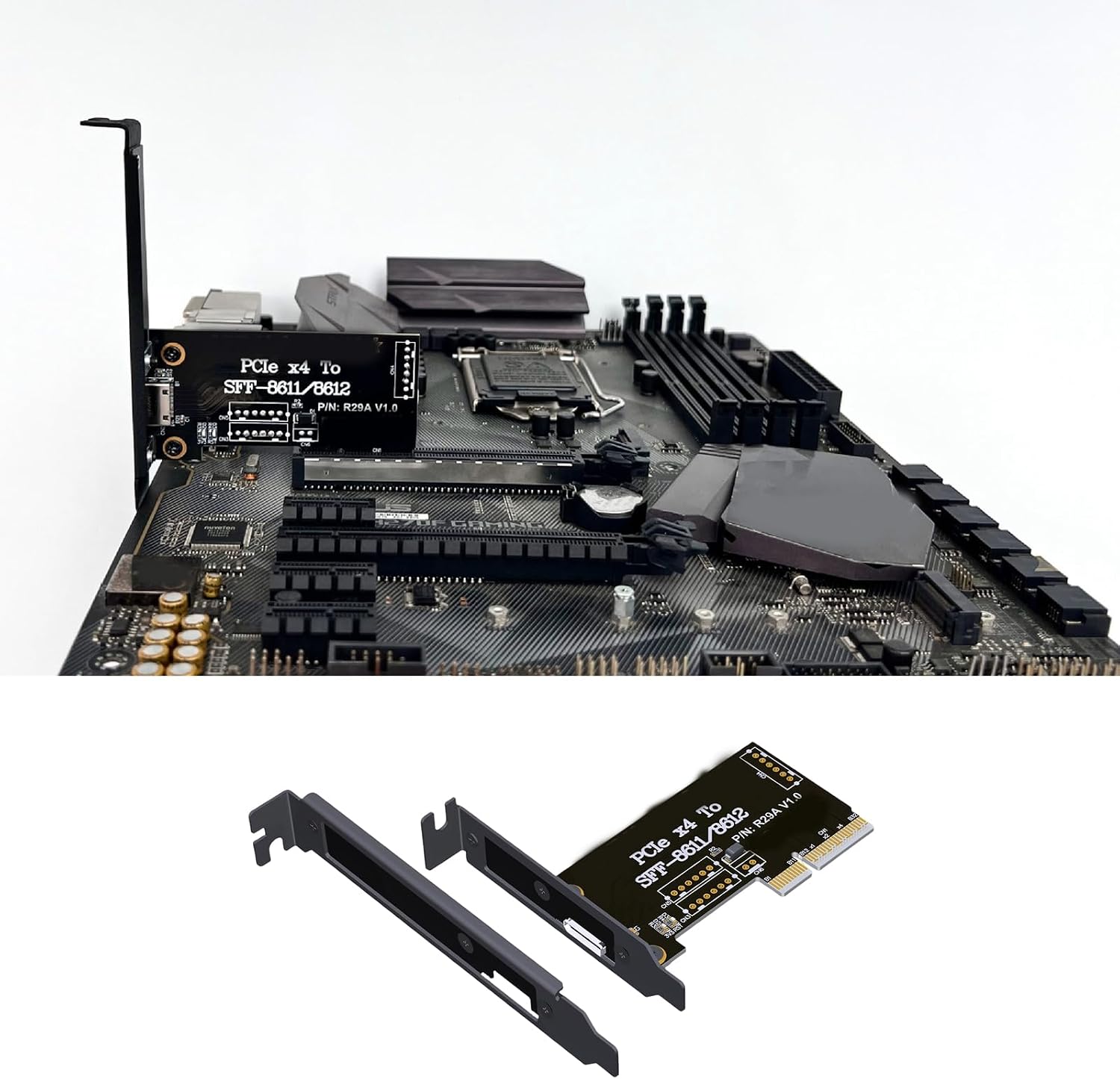 Adapter to SFF-8611 SFF-8612 Data Transfer Storage Expansion Heat Dissipation Expansion Card for Desktop Accessories PCIe Converter