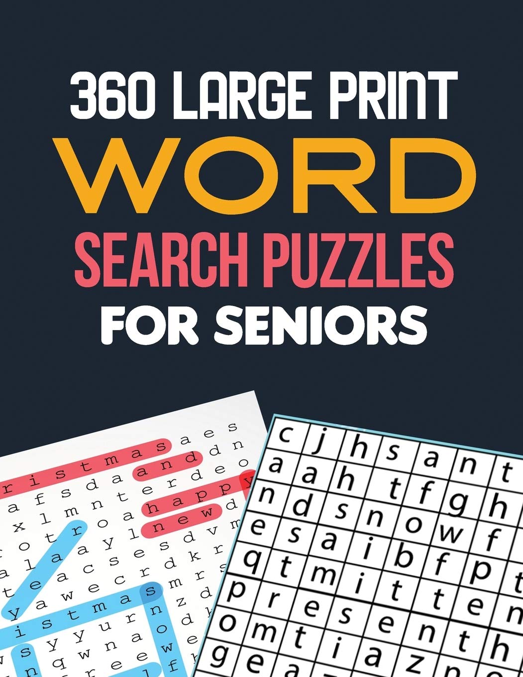 360 Large Print Word Search Puzzles for Seniors: Word Search Brain Workouts, Word Searches to Challenge Your Brain, Brian Game Book for Seniors in This Christmas Gift Idea.