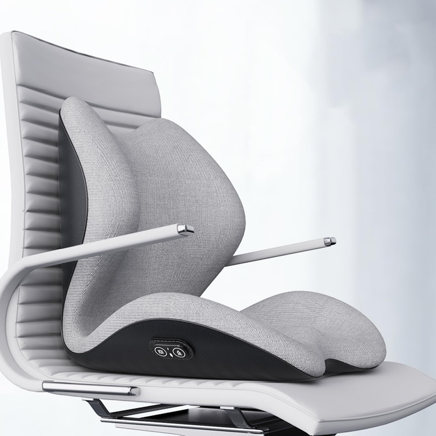 Grau,B,Ergonomisches Sitzkissen für Bürostuhl, Orthopädisches Sitzkissen Druckentlastung für Hüfte, Steißbein, Memory-Schaum Sitzkissen für Rollstuhl Mit 3 Heizfunktionen