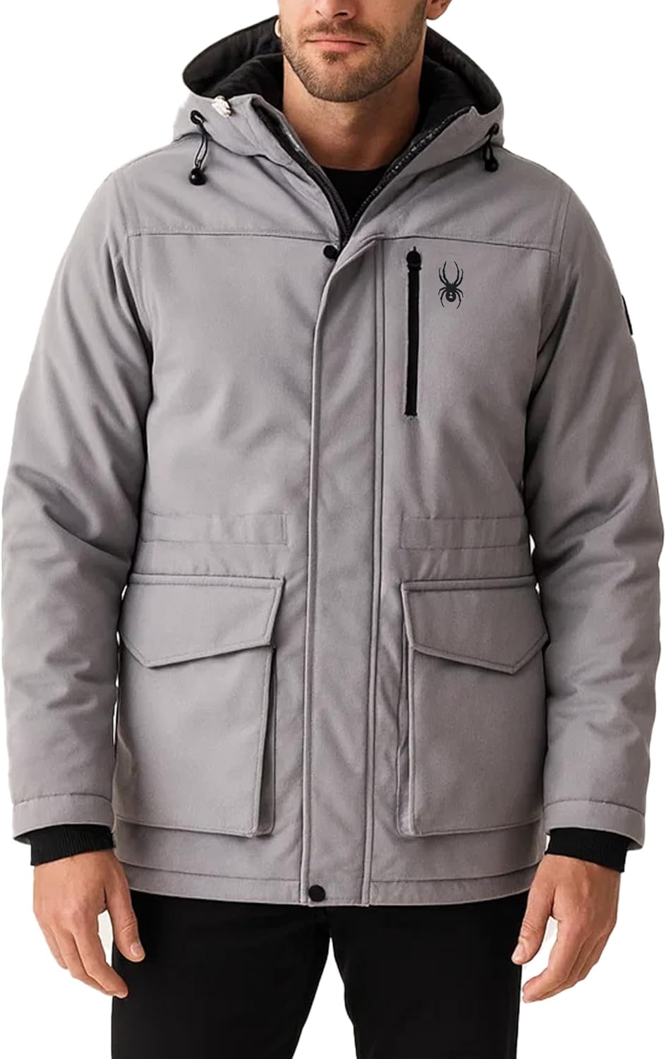 Spyder Mens Winter Coats - Polar Fleece Jacket Parka Down Winter Coat Wind Resistant Waterproof Hooded Jackets for Men
