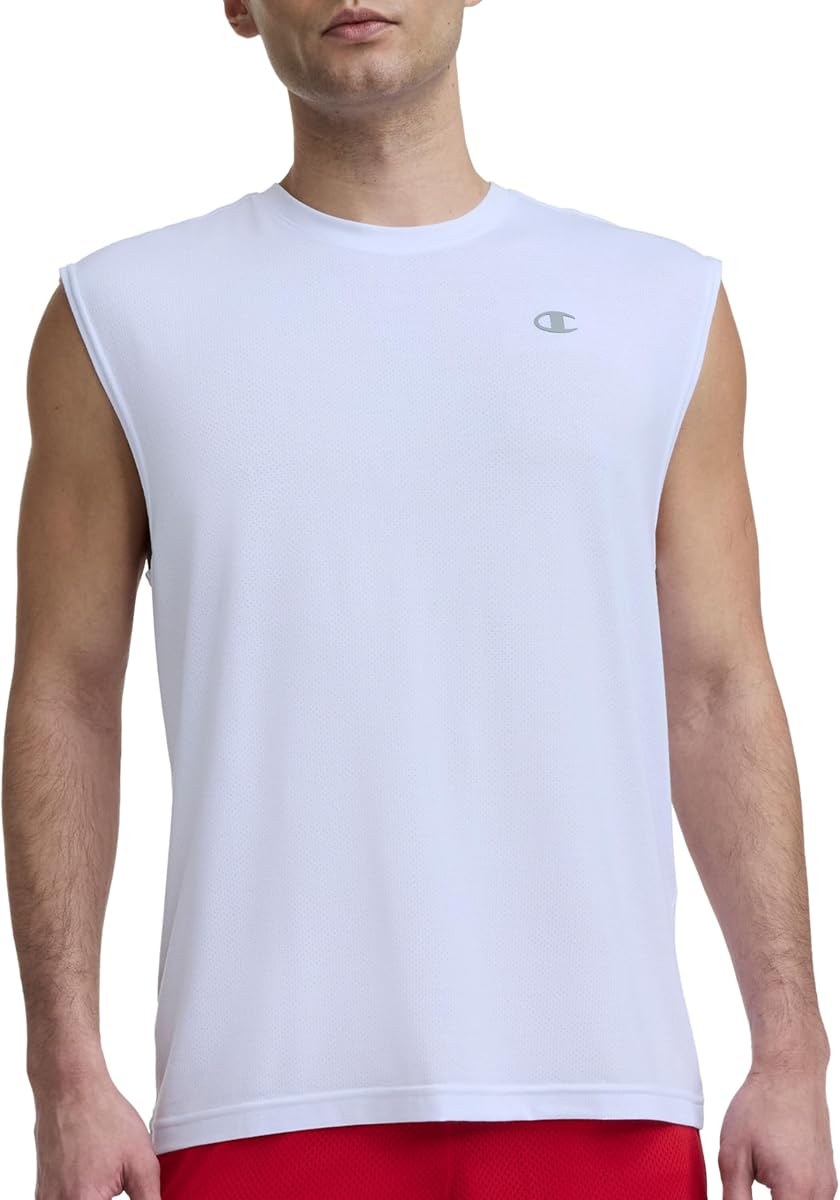 Champion Men's Performance Sport Crewneck Muscle Tee, Standard Fit, Lightweight, Breathable
