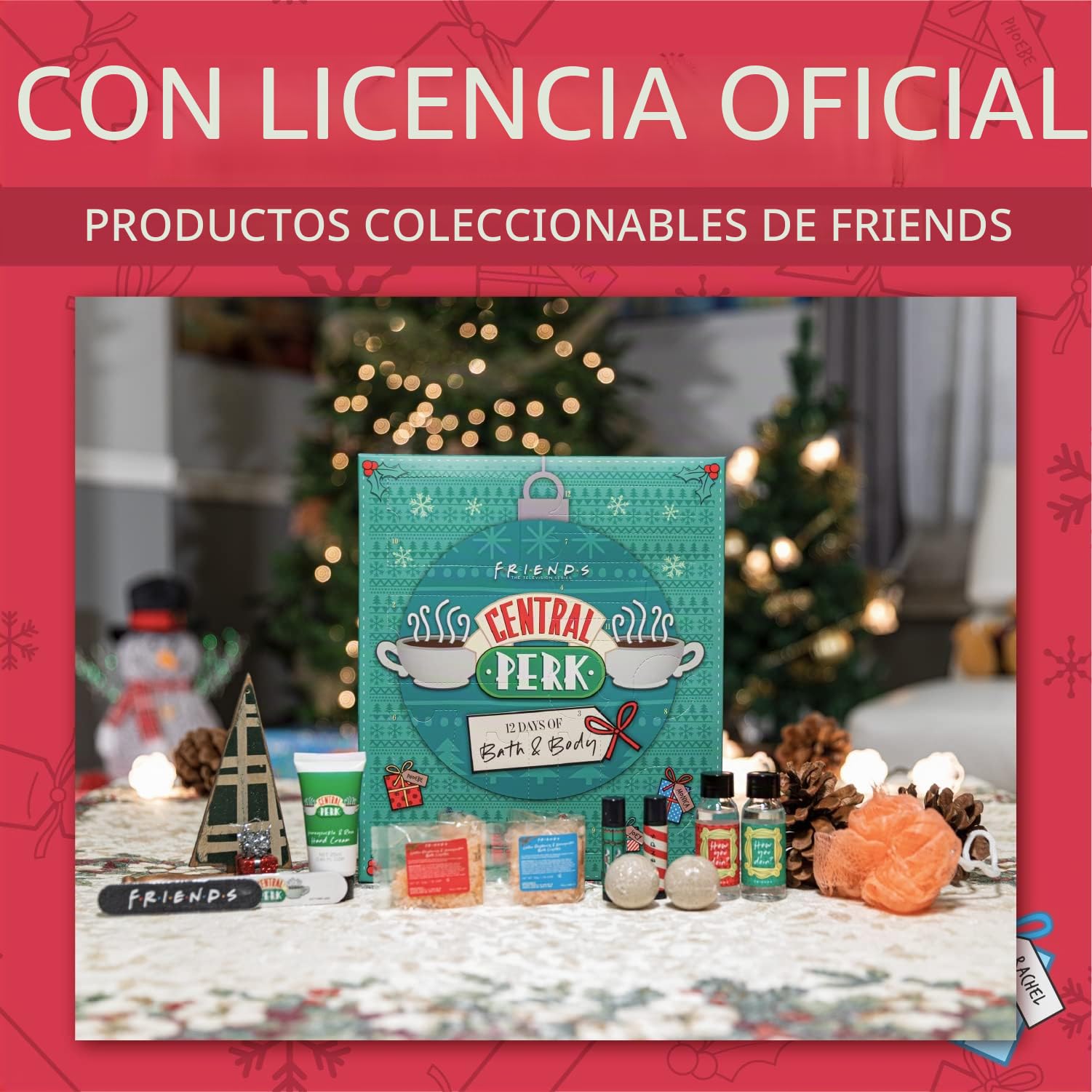 Paladone- Central Perk - Calendario de Adviento de 12 días de baño, Cuenta Regresiva del Programa de televisión Friends para Navidad, Color Azul (PP6879FRTX)