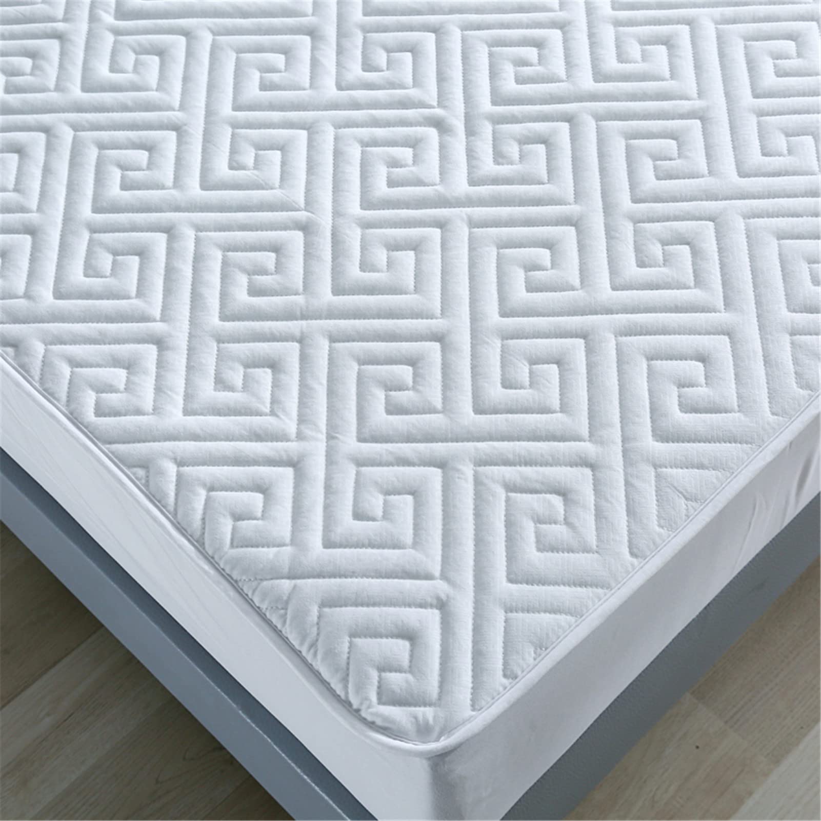 Protector Colchon, Home Protector de Colchón Acolchado, Cubrecolchón, De Fibra, Transpirable, Confortable, Cubre Colchón (Blanco,EstáNdar 150x200cm)