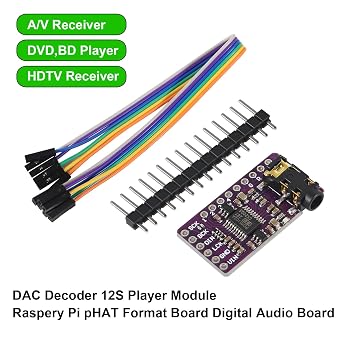 1Pcs PCM5102 Interface I2S Stereo PCM5102A Digital Audio DAC Decoder Module GY-PCM5102 Voice Module Player Board Digital-to-Analog Converter IIS I2S Format Player Module for Arduino Raspberry Pi