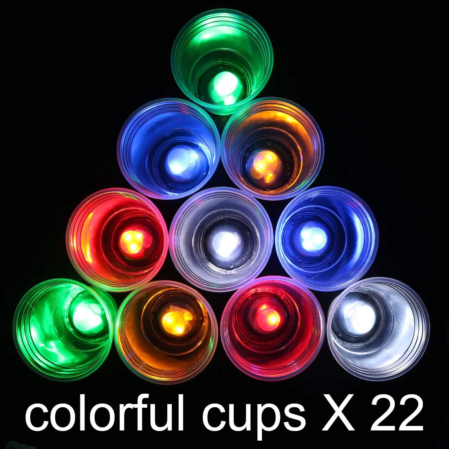 24 Pcs Glow in the Dark Party Cups for Indoor Outdoor, 16oz Glowing Cups Have 5 Bright Colors, Suitable for Night or Day Game, Neon Party, Holidays, BBQ