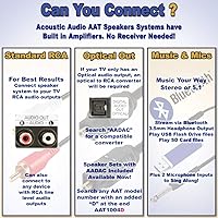 Vista 6 de Acoustic Audio AAT1003 Bluetooth Tower 5.1 Sistema de altavoces de cine en casa con subwoofer alimentado de 8 pulgadas