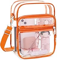 Vista 16 de Bolso cruzado transparente Blvornl con correa de hombro ajustable, bolso de PVC aprobado para estadios, bolso de mensajero Claro