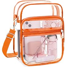 Blvornl Clear Crossbody Bag with Adjustable Shoulder Strap, Stadium Approved PVC Purse Bag, Messenger Bag