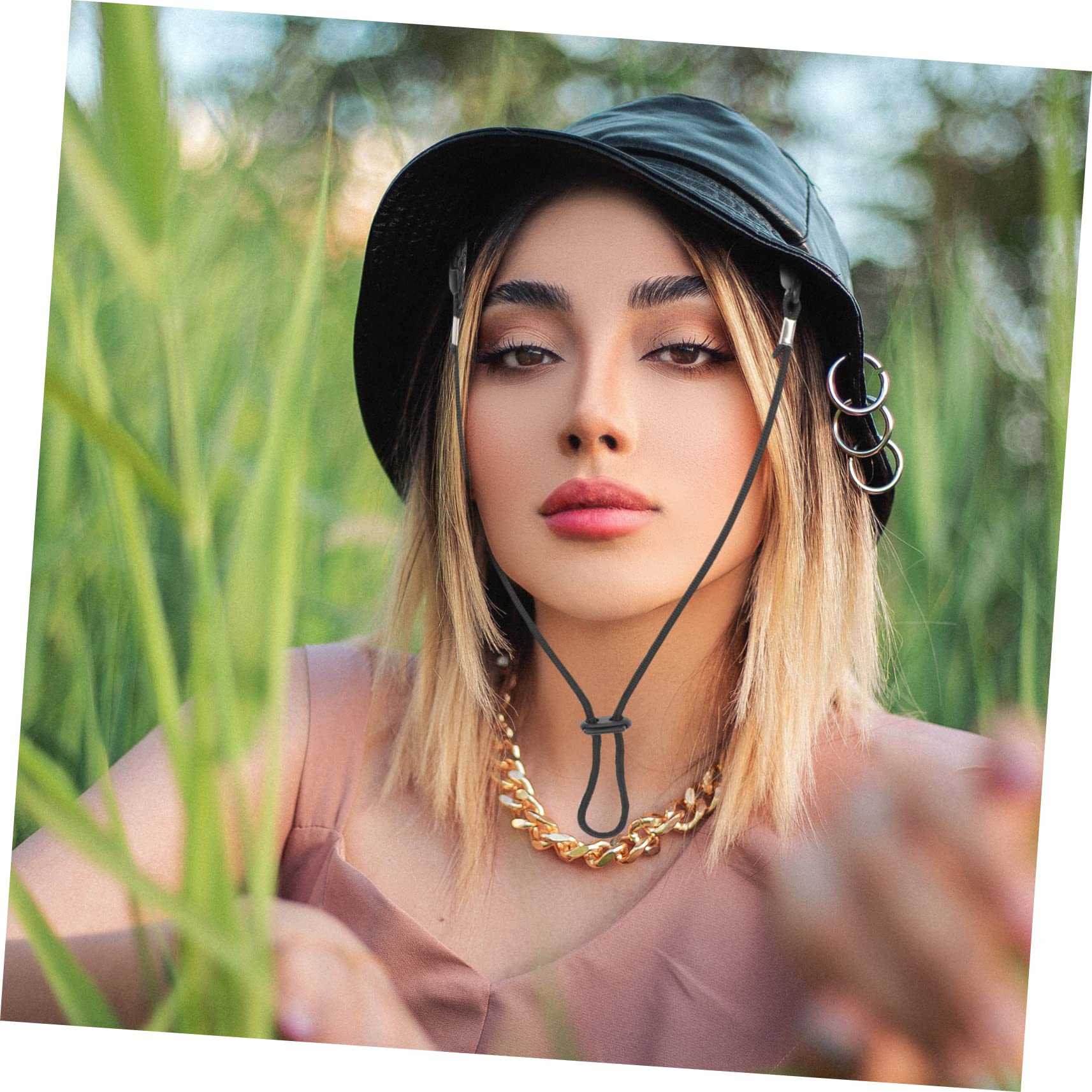 VALICLUD 8pcs Adjustable Windproof Hat Strap Clips for Travel Fishing Golfing -Lost Retainers for Outdoor Activities Comfortable Adjustable Design