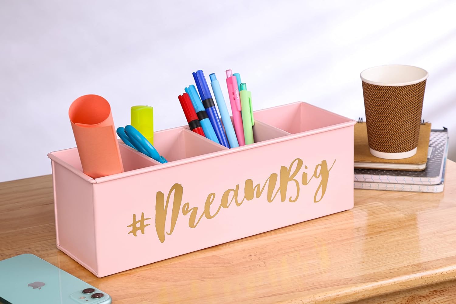 Pen Holder for Desk | Good Vibes Pencil Holder for Home Office Desk Organizer Tabletop Decoration | Pencil Holder Organizer for Desk Accessories