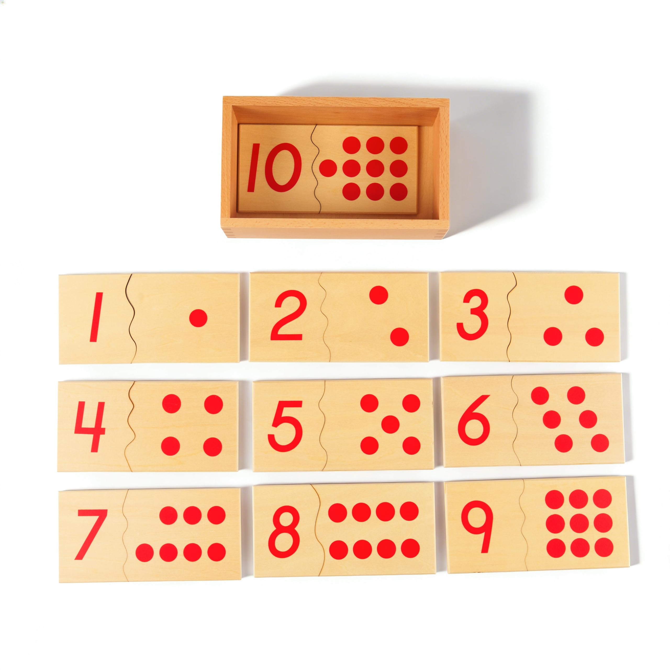 Montessori materiali matematici, giocattolo educativo in legno per numeri e calcoli, scuola materna e elementare, scuola domestica e aule a partire dai 3 anni (puzzle con numeri Montessori 1