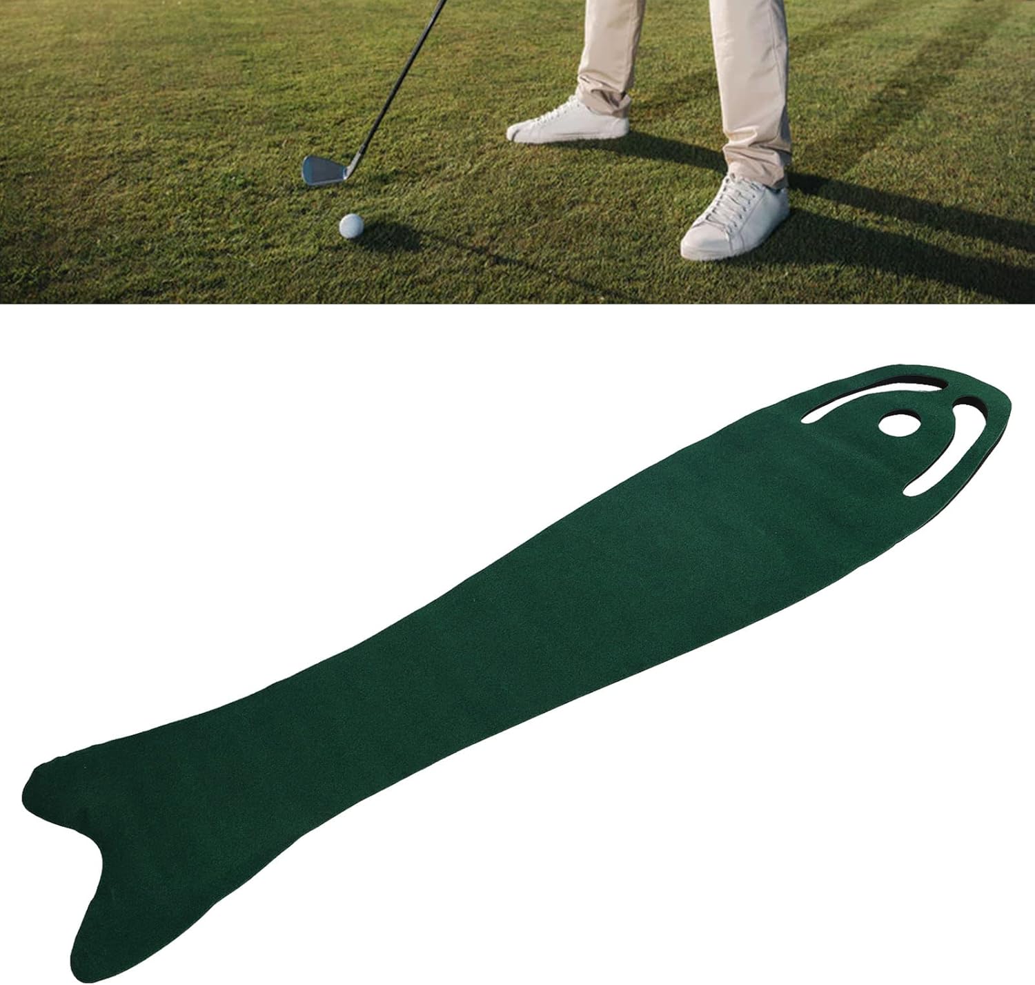 EVTSCAN Golf Putting Green, Golf Training Mat, Golf Practice Hitting Mat, Golf Training Aid Equipment, Indoor Outdoor Golf Practice Grass Mat