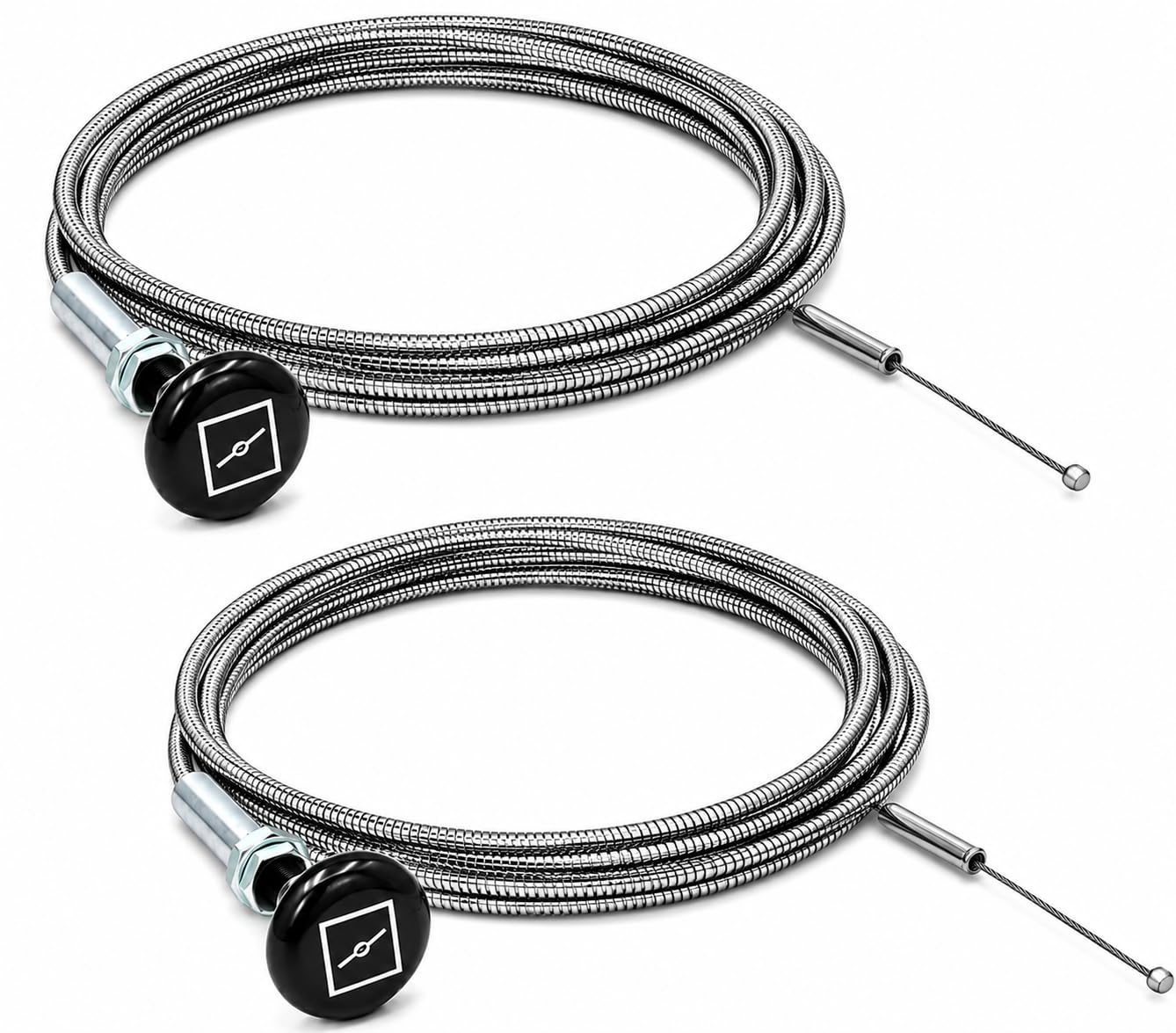 2PK 237 Rotary Universal Choke Cable – 63" Inner, 60" Conduit, 2-3/4" Travel – Heavy-Duty Push Pull Control Cable with Silver Outer Sheath – Fits Lawn Mowers, Tractors, Utility Equipment