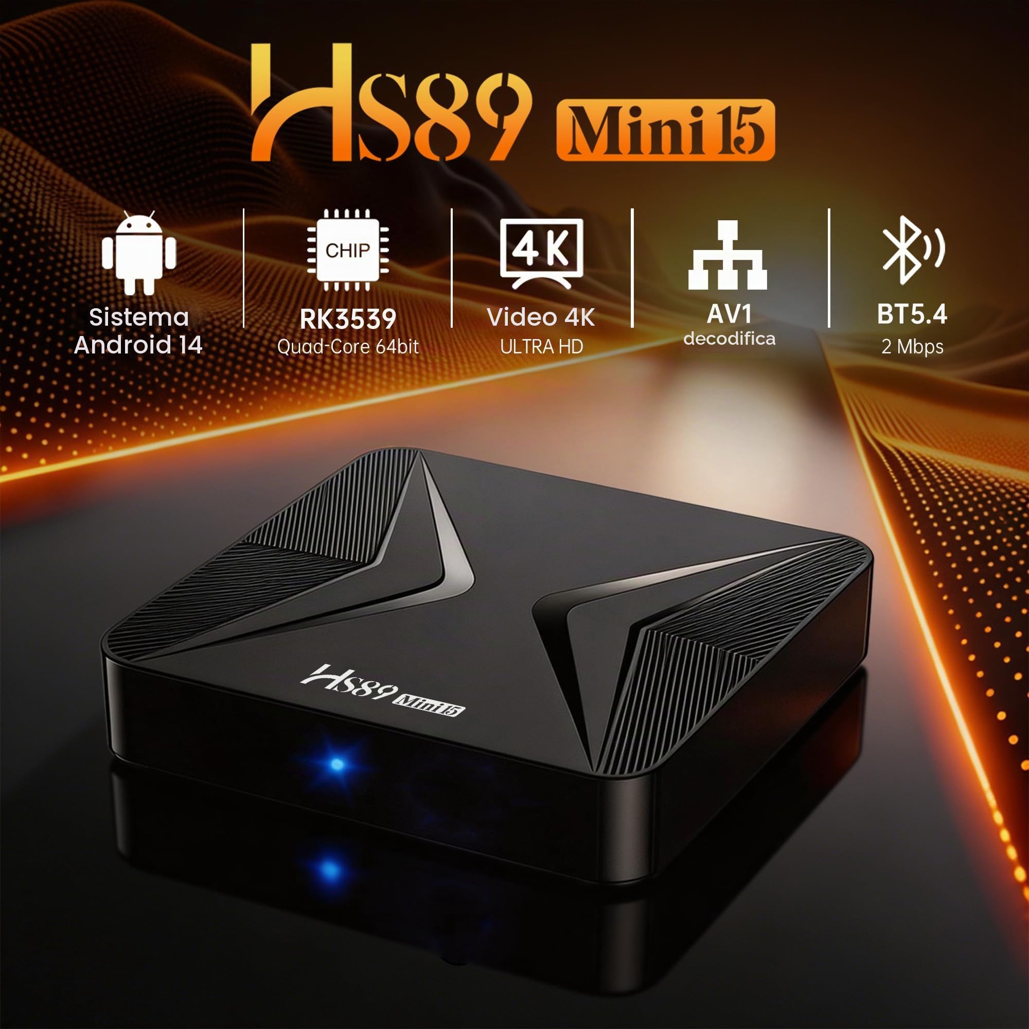 Android TV Box,Android 14.0 4 GB di RAM,32 GB di ROM