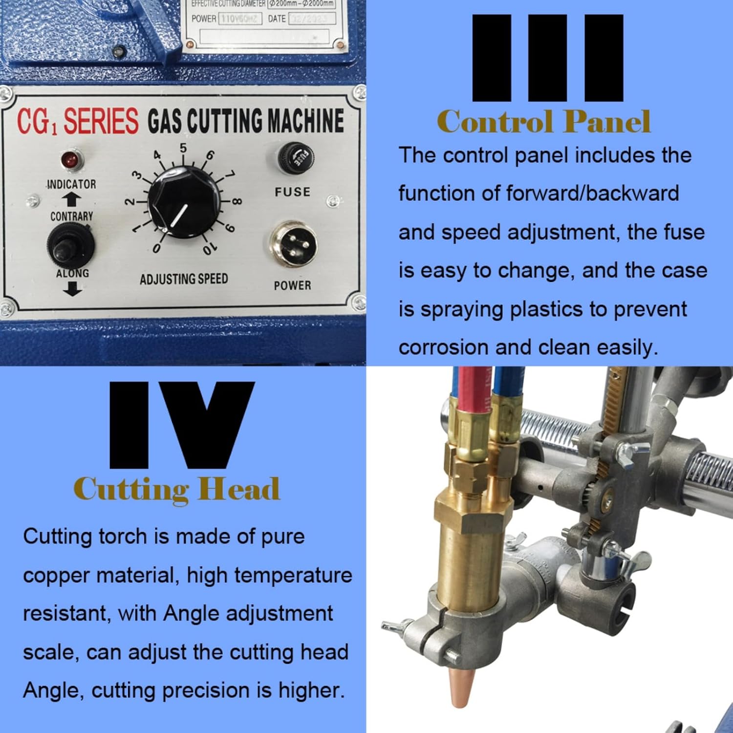 110V CG1-30C Torch Track Burner, Semi-automatic Gas Cutting machine, Straight Line Flame Cutting Machine 2-29.5inch/min
