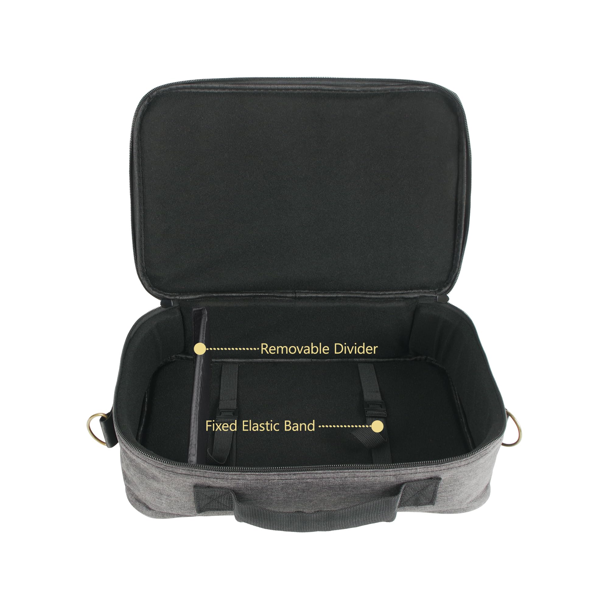Rockhouse MEB-S Effektpedaltasche für Gitarre, Pedalboard-Tasche, Reisetasche, Gigbag für DJ-Controller, Musikausrüstung, stoßfestes gepolstertes Futter und wasserdichter Stoff, 36,1 x 22,9 x 14 cm