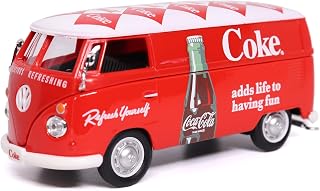 Coca-Cola Diecast Collectible | 1962 Volkswagen Cargo Van Red-White | 1:43 Diecast Scale Model 432202 | Officially Licensed Coca-Cola Diecast
