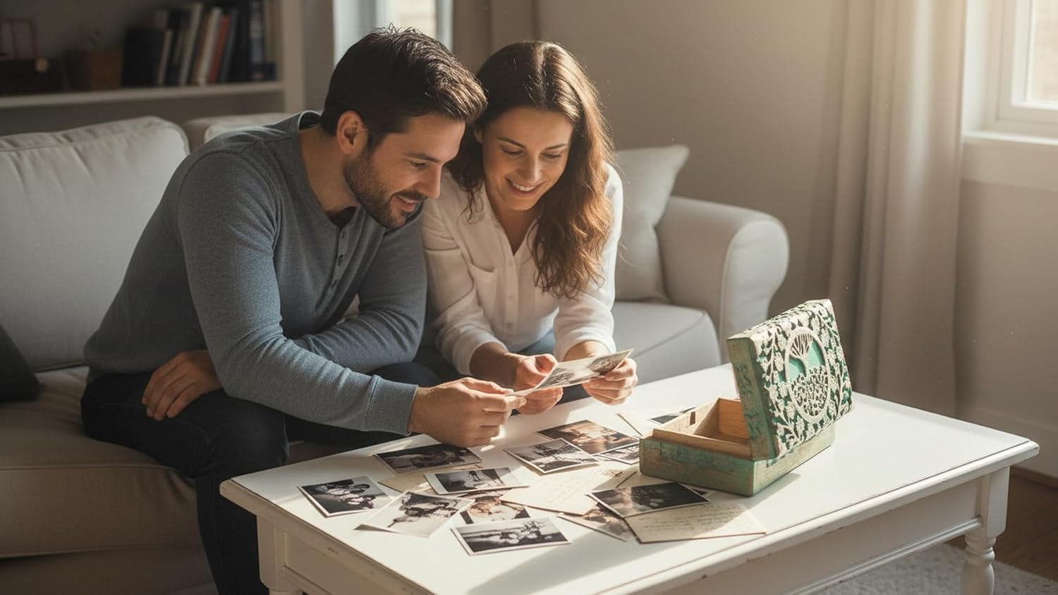 Great Birthday and Housewarming Gift - Handmade Decorative Wooden Jewelry Box With Tree of Life Carving - Organizer, Keepsake, Treasure Chest, Trinket Holder, Watch Storage With Lock (Green)
