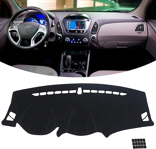 KEYOOG Cubierta del tablero de instrumentos para Hy-undai Tucson 2015-2010, IX35 2015 (para conducción a la izquierda), alfombrilla antirreflejos,