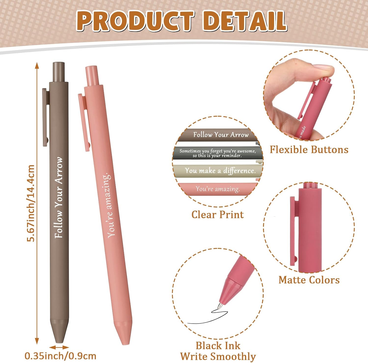 Teling 100 Pcs Inspirational Pens in Bulk Motivational Ballpoint Pens Bulk with Funny Sayings Quotes Positive Thank You Gifts for Adults Employees Coworkers Team Staff(Dark Colors,Classic Style)