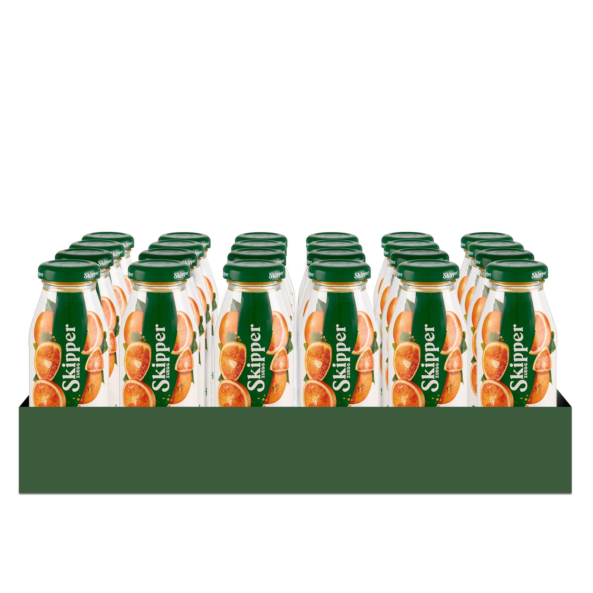 Zuegg Skipper Bar Zumo de Frutas Sabor Naranja Sin Azúcar Añadido, Bar Line en Botella de Vidrio - Bebida Puré de Naranja, Ingredientes 100% de Origen Natural (200ml x 24 Piezas)